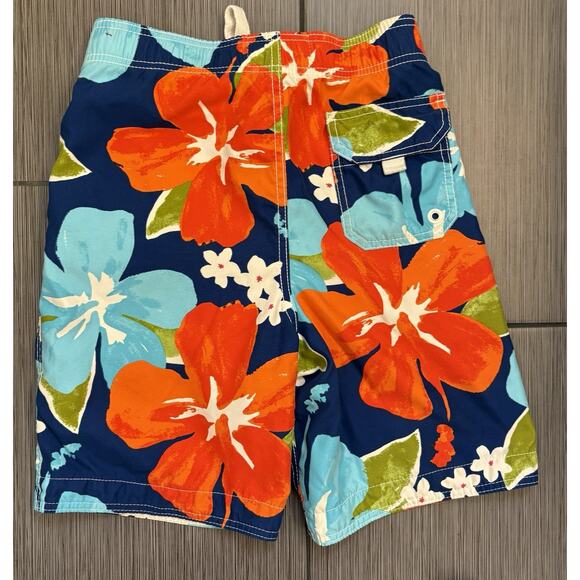 Abercrombie & Fitch Kids Swim Trunks Tropical Floral Print Board Short Logo Med - Picture 4 of 5